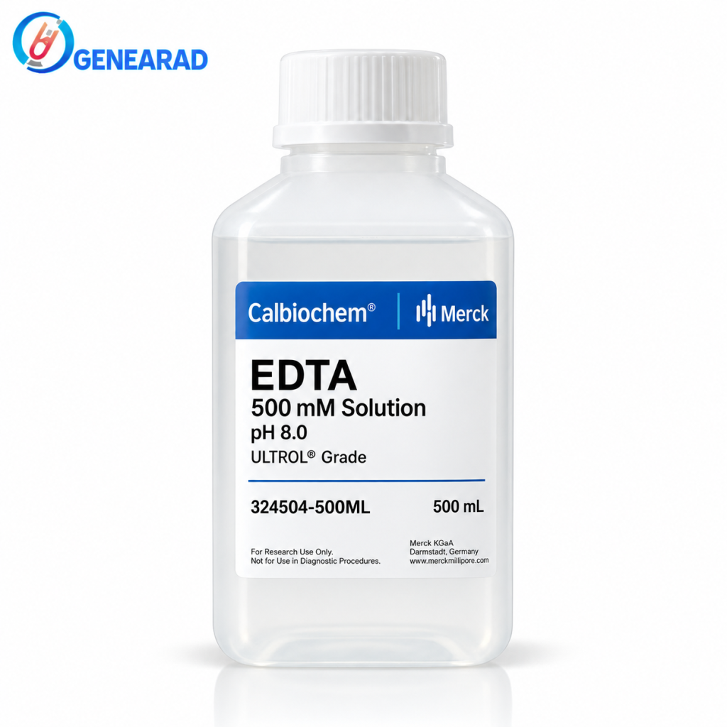 محلول EDTA نیم مولار مرک pH 8 حجم ۵۰۰ میلی‌لیتر کد 324504